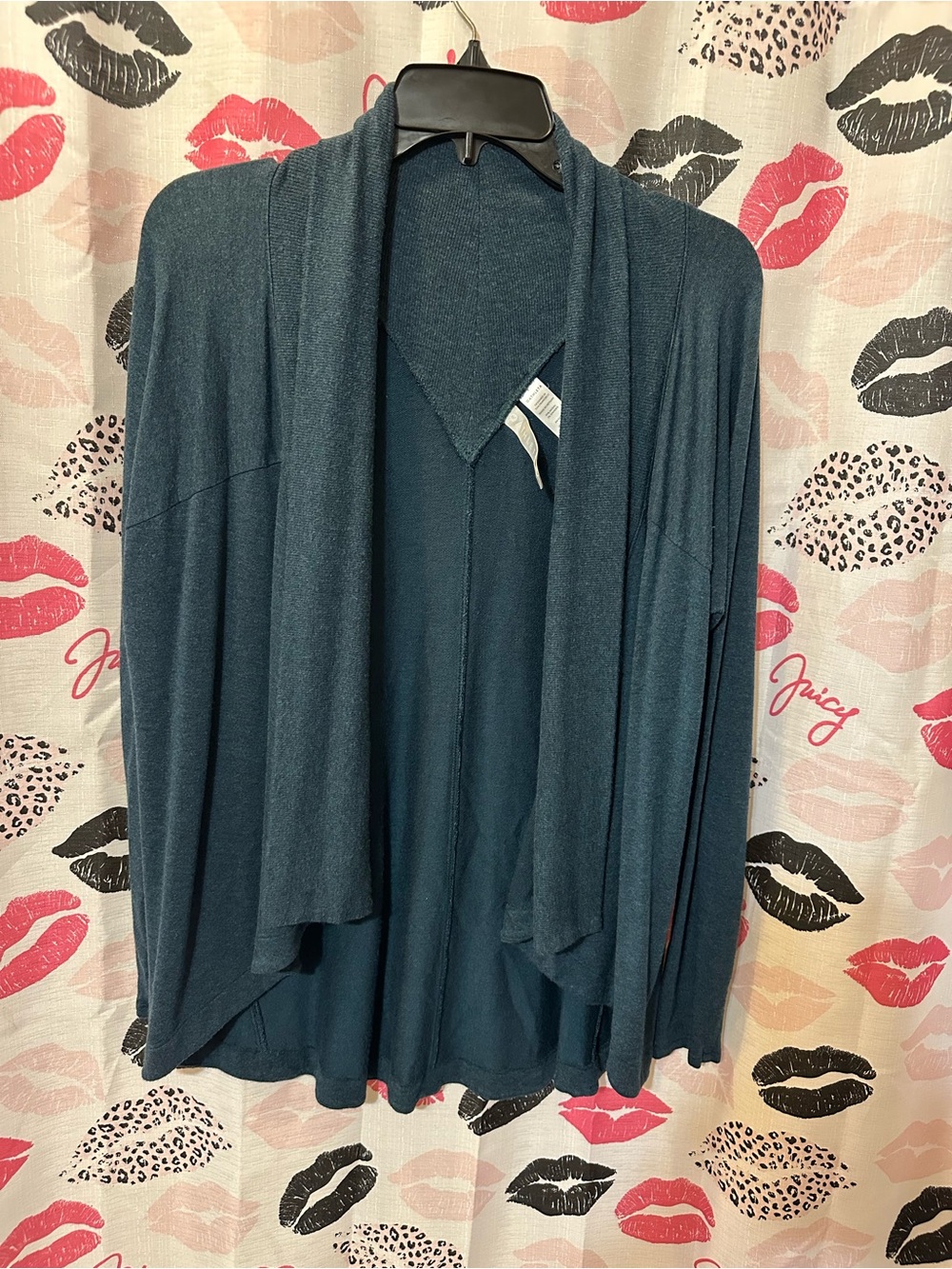 Athleta Open-Front Lightweight Cardigan in Teal Blue